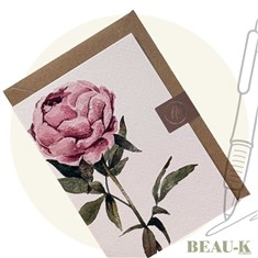 'Pink Rose' Illustrated Floral Greetings Card