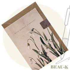 'Deepest Sympathy' Snowdrops Greetings Card