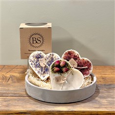 Handmade Botanical Scented Heart Candle