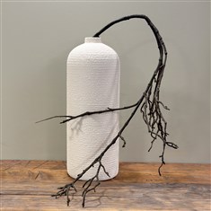 Large Textured White Ceramic Bottle Vase